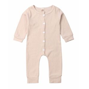 Baby Jumpsuit Button Solid Romper Ribbed Bodysuit Size 3-6 Months
